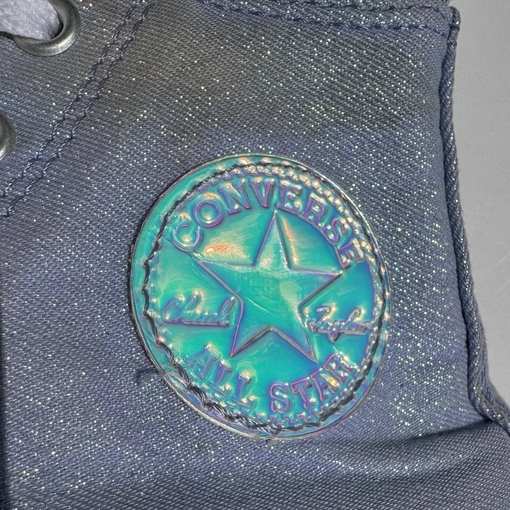 Converse All Star High Top Kids' 2 Chuck Taylor Lavender Glitter Sparkly School